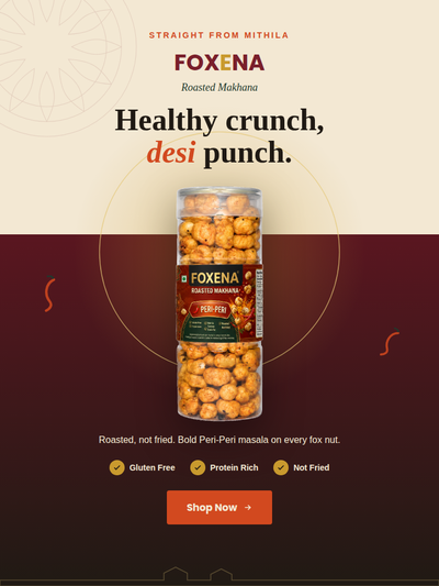 FOXENA Premium Roasted Makhana – Peri-Peri