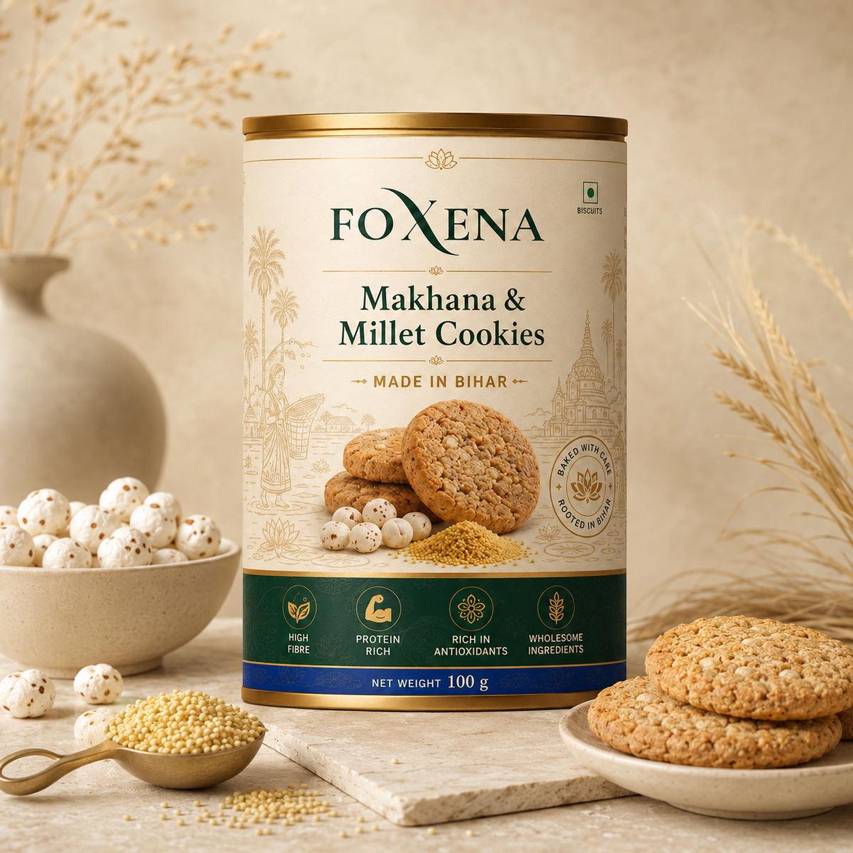 Makhana & Millet Cookies