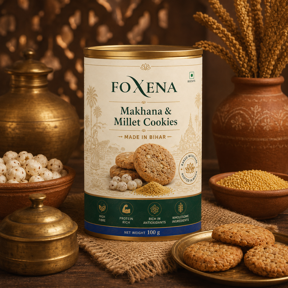 Makhana & Millet Cookies