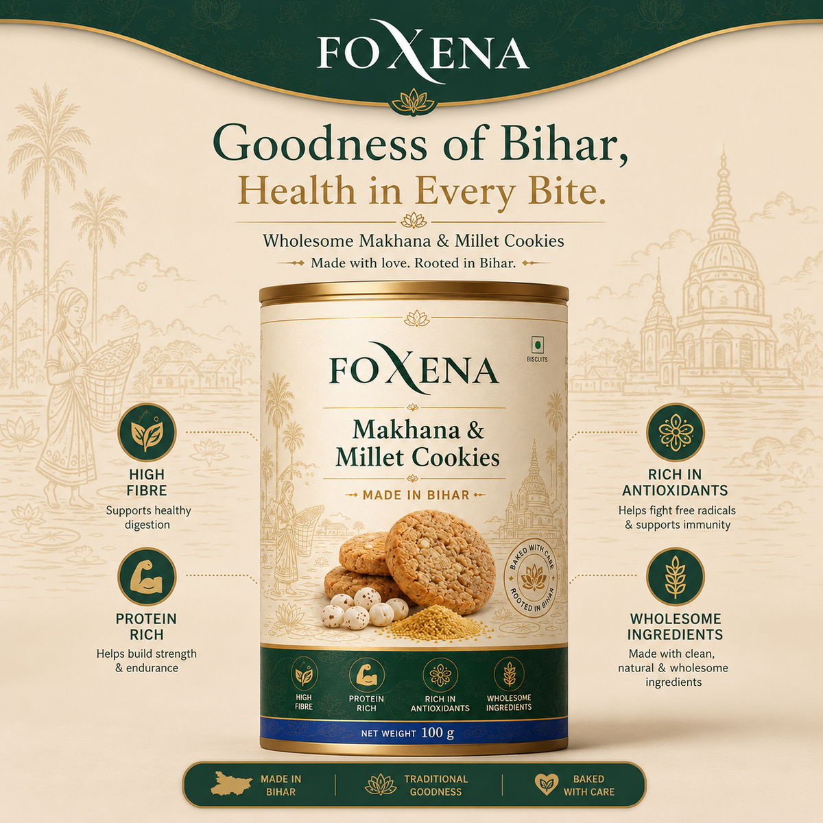 Makhana & Millet Cookies